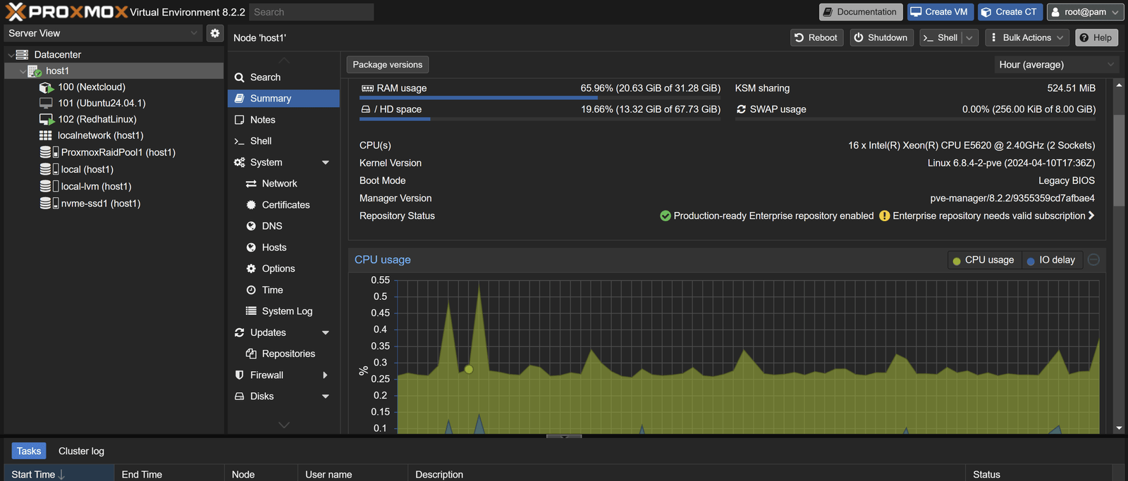 Proxmox Screenshot